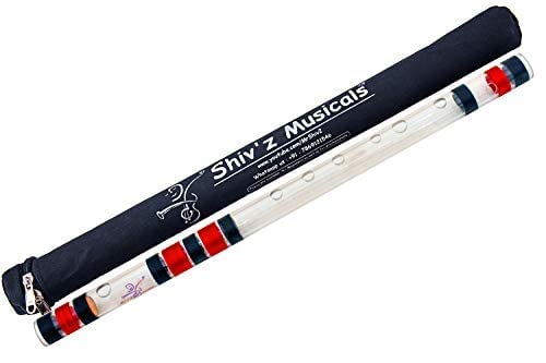 Acrylic (Transparent) A Natural Base Bansuri Flute (Right Hand) 23 inches (58.42 cm)