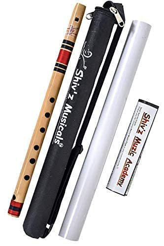 C Sharp Medium Fipple/Straight Bansuri Flute (Right Hand) 17 inches (43.18 cm)