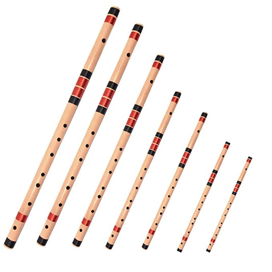 SET of 7 Bansuri, C, D, E, F, G, A & B Natural medium Right Hand